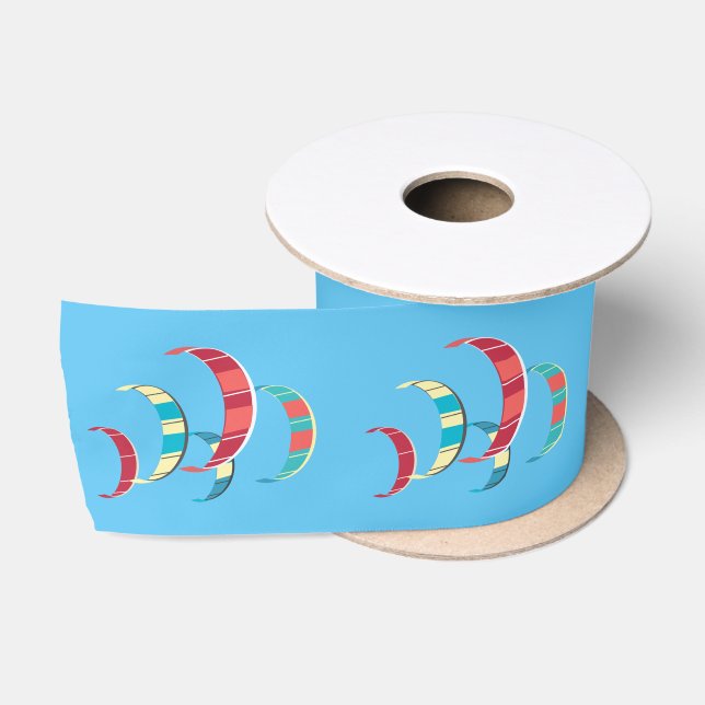 Blue Kite Surfing Satin Ribbon (Spool)