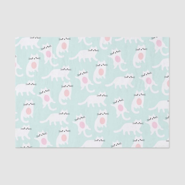 Blue Kittens Tissue Paper (Front)