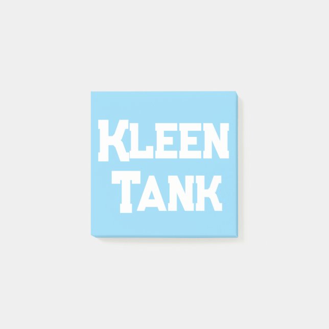 Blue Kleen Tank Logo Waves Water typography Post-it Notes (Front)