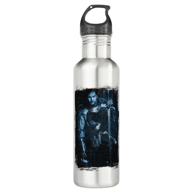 Blue Knight Kneeling with Sword 710 Ml Water Bottle (Front)