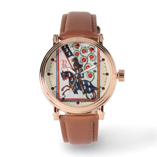 BLUE KNIGHT MEDIEVAL MINIATURE MONOGRAM WATCH