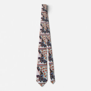 BLUE KNIGHT ON HORSEBACK Medieval Miniature Tie