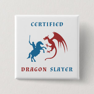 Blue Knight vs Red Dragon 2 Inch Square Button