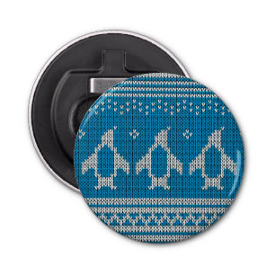 Blue Knitted Background Bottle Opener