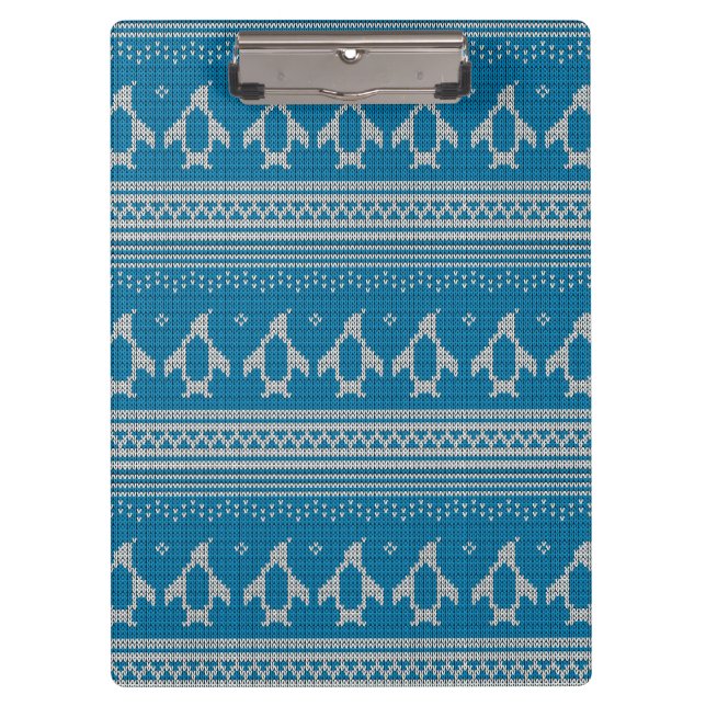 Blue Knitted Background Clipboard (Front)