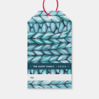 Blue Knitted Christmas Gift Tags
