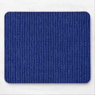 Blue knitted cotton close up mousemat mouse pad