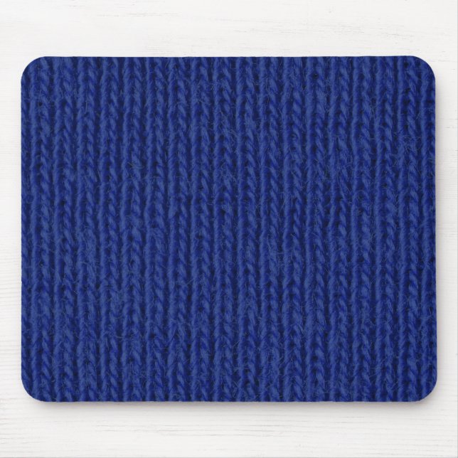 Blue knitted cotton close up mousemat mouse pad (Front)