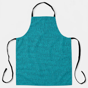 Blue Knitting Wool Texture Closeup Apron