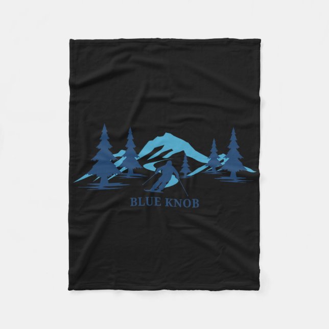 Blue Knob Pennsylvania Ski Resort Skiing Skier  Fleece Blanket (Front)