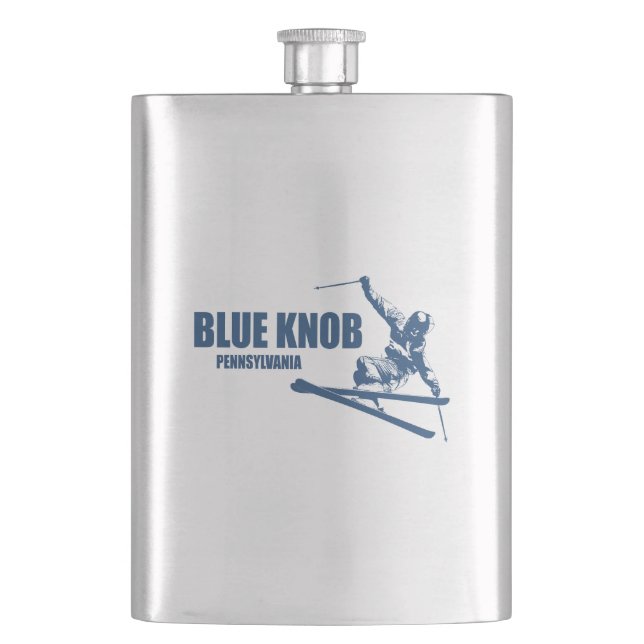 Blue Knob Pennsylvania Skier Hip Flask (Front)