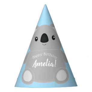 Blue Koala Bear Birthday Party Party Hat