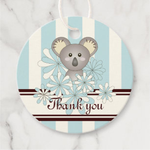 Blue Koala Boy Baby Shower / Birthday Thank You Favour Tags