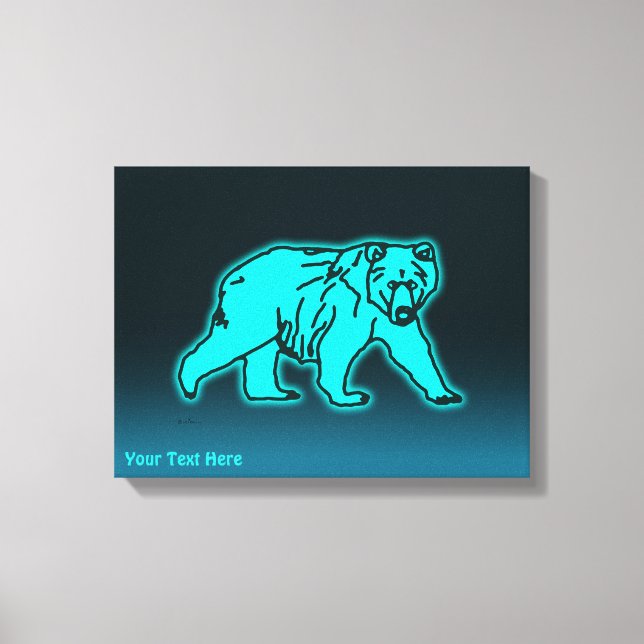 Blue Kodiak Bear Canvas Print (Front)
