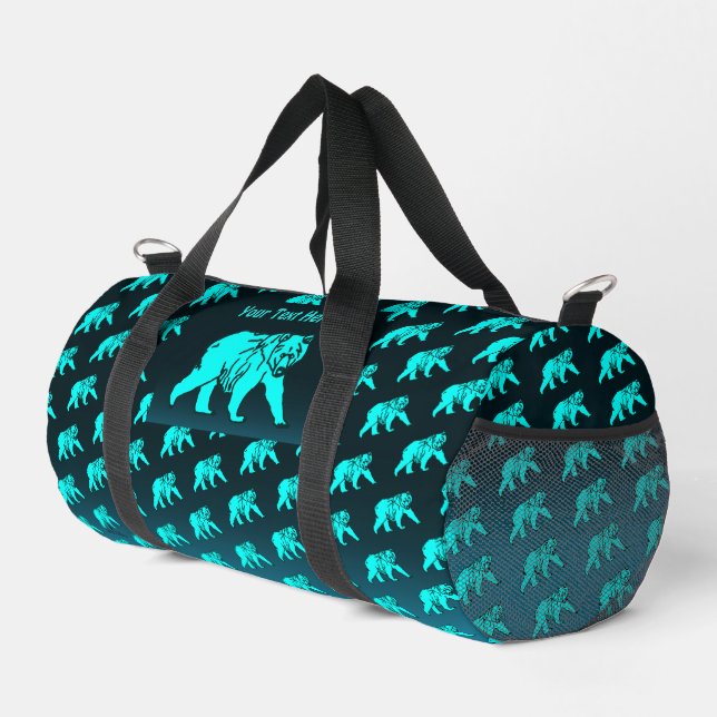 Blue Kodiak Bear Duffle Bag (Right Corner)
