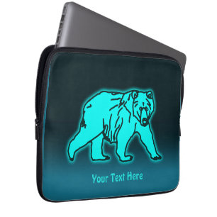 Blue Kodiak Bear Laptop Sleeve