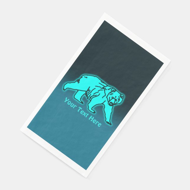 Blue Kodiak Bear Napkin (Corner)
