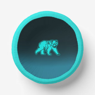 Blue Kodiak Bear Paper Plate