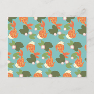 Blue Koi Pond Postcard