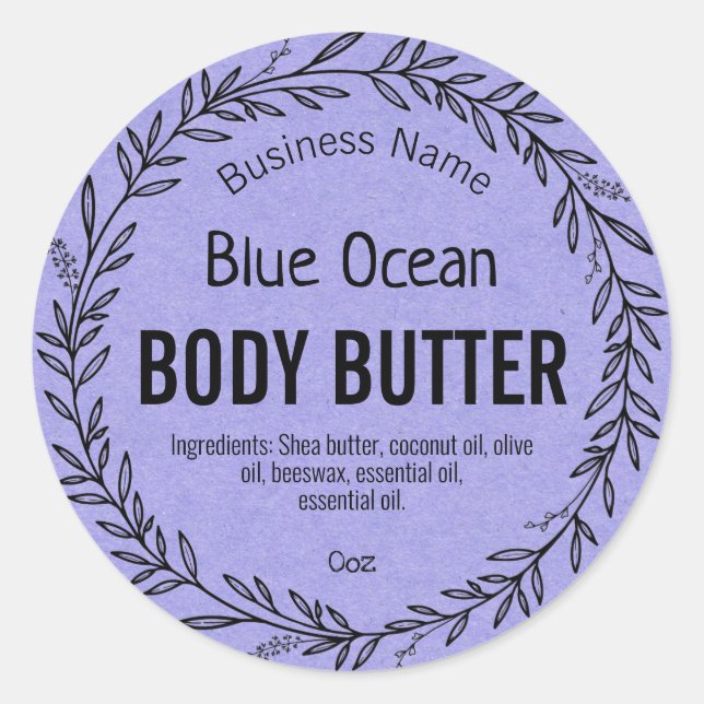 Blue Labels For Ocean Scented Product (Front)