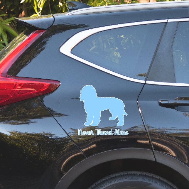 Blue Labradoodle Dog Car Decal, Vinyl Sticker (Car Side)