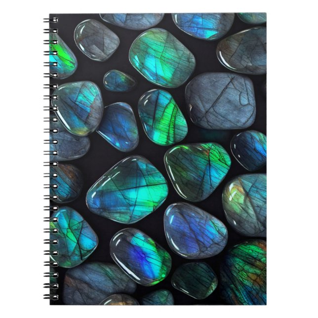 Blue Labradorite Crystals Gems Carnet Journal (Devant)