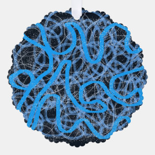 Blue Labyrinth — A Dance of Lines Ornament Card