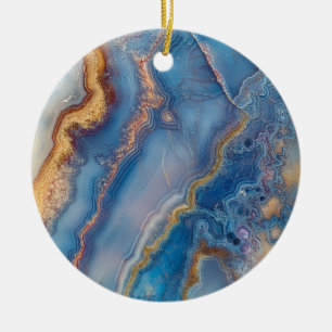 Blue Lace Agate Ceramic Ornament