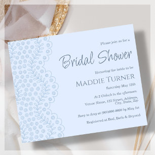 Blue Lace   Bridal Shower Budget Invitation