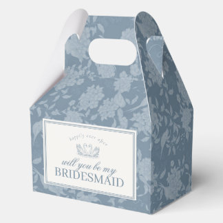 Blue Lace Doily Floral Bridesmaid Proposal Box