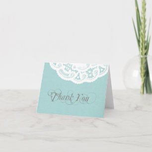 Blue Lace Doily Mariage Merci Carte Note