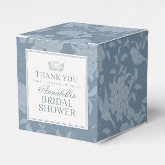 Blue Lace Doily Vintage Floral Bridal Shower Favor Box
