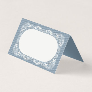 Blue Lace Doily Vintage Floral Folded Place Cards