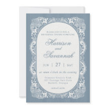 Blue Lace Doily Vintage Floral Rehearsal Dinner