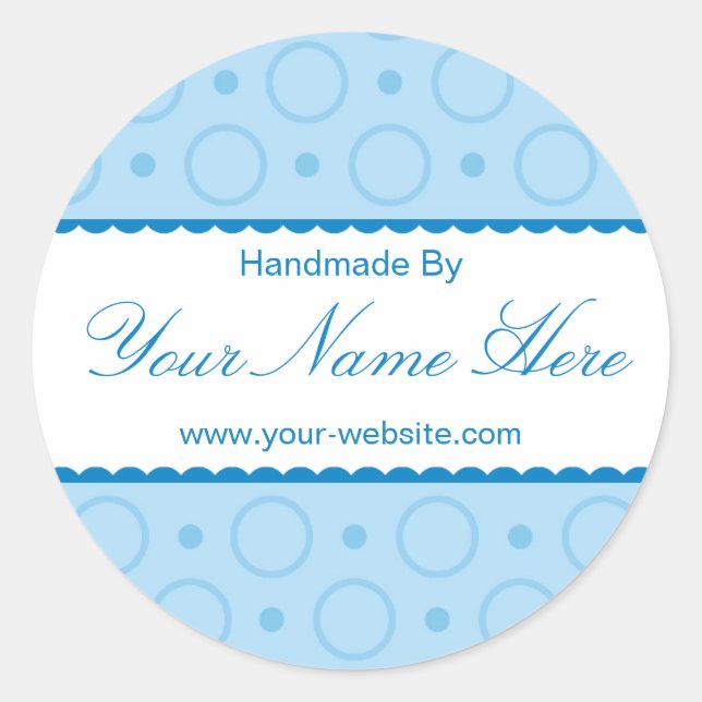 Blue Lace Handmade By Personalized Stickers (Front)