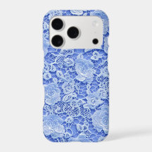 Blue Lace Texture iPhone Case | Blue Coquette