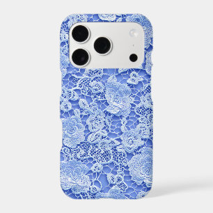 Blue Lace Texture iPhone Case Blue Coquette