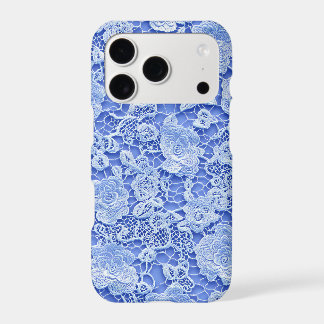 Blue Lace Texture iPhone Case | Blue Coquette