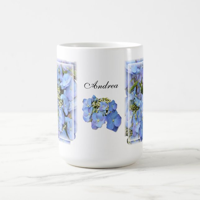 Blue Lacecap Hydrangeas Coffee Mug (Center)