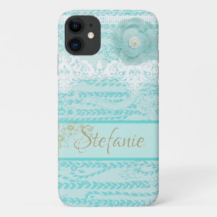 Blue Laced Flower iPhone 11 Case