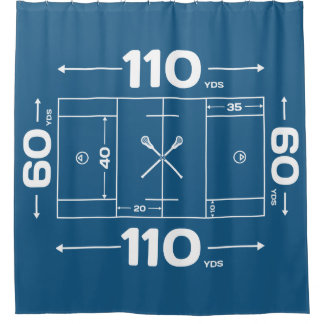 Blue Lacrosse Field Design Douche rideau