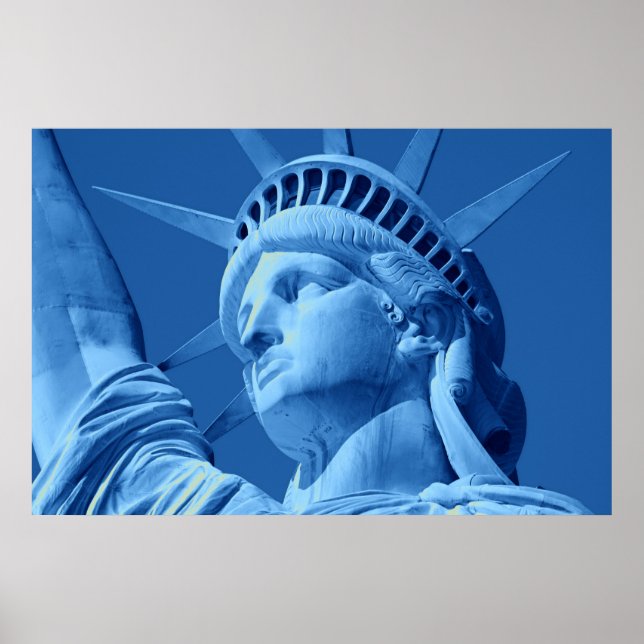 Blue Lady Liberty Close-up Poster (Front)