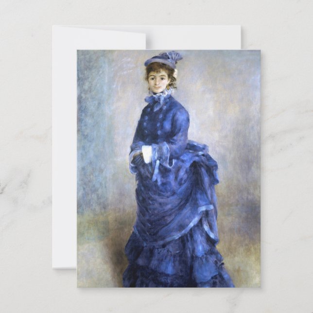 Blue Lady  Parisienne Renoir Impressionist Paint Card (Front)