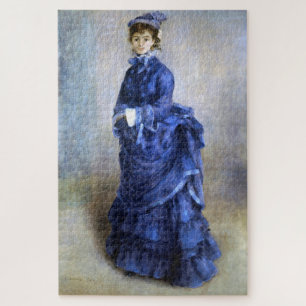 Blue Lady  Parisienne Renoir Impressionist Paint Jigsaw Puzzle