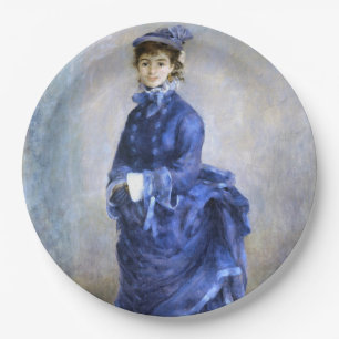 Blue Lady  Parisienne Renoir Impressionist Paint Paper Plate