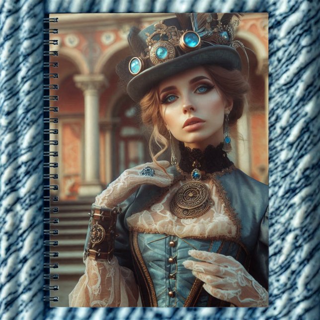 Blue Lady Steampunk Vintage Victorian Notebook (Creator Uploaded)