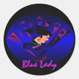 "Blue Lady" Sticker - Customizable