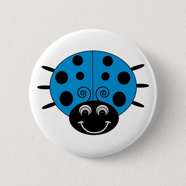 Blue Ladybug Button (Front)