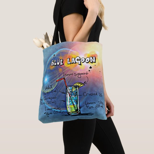 Blue Lagoon (#12 of 12 Drink Recipe Sets)          Tote Bag (Close Up)