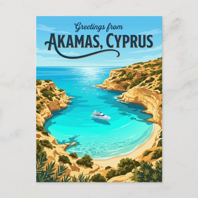 Blue Lagoon, Akamas Cyprus Postcard (Front)